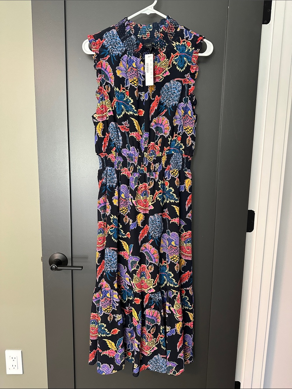 J.Crew Smocked-waist Midi Dress in Paisley